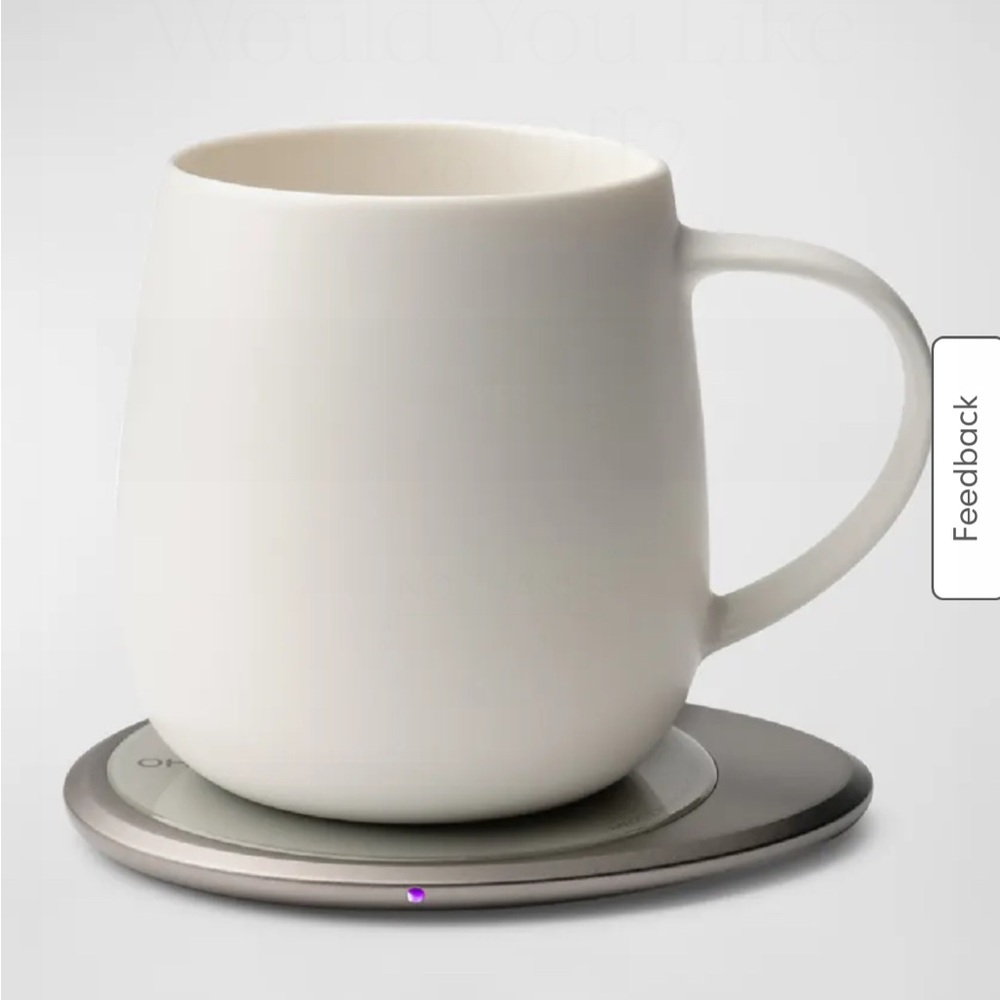 Sleek Cream Mug with Warming Base